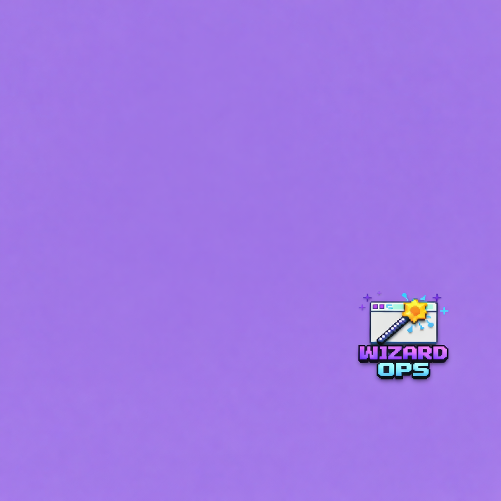 Wizard Ops — pixel-art wizard logo